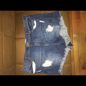 Plus size denim shorts